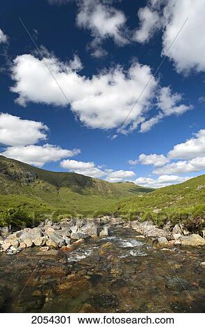 Stock Image - Landscape In Scottish Highlands; Glencoe, Scotland. Fotosearch