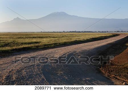 Stock Image - Landscape, Mt Kilimanjaro, Amboseli, Kenya. Fotosearch