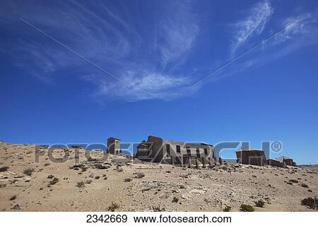 Stock Photo - Landscape Of Abandoned Town; Kolmanskop Ghost Town, Namibia. Fotosearch