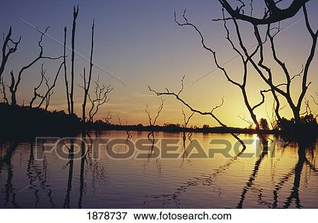 Stock Photo - Landscape Of Lake Bennet At Sunset. Fotosearch