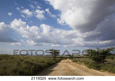Stock Photography - Landscape with road; Kenya. Fotosearch