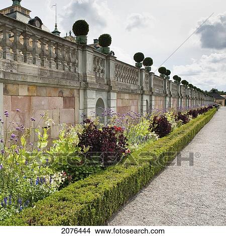 Picture - Landscaped Garden Along The Wall Outside Drottningholm Palace; Stockholm Sweden. Fotosearch