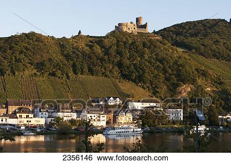 Stock Photograph - Landshut Castle, Mosel valley; Bernkastel-Kues, Rhineland-Palatinate, Germany. Fotosearch