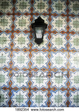 Lantern In Front Of Wall Covered With Floral Pattern View Large Photo Image Picture - Lantern In Front Of Wall Covered With Floral Pattern. Fotosearch