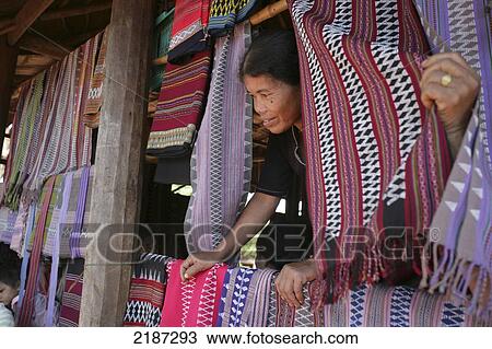 Laos, Champasak Province Bolaven Plateau Hill Tribe Fabrics Tourist Stall View Large Photo Image Stock Image - Laos, Champasak Province Bolaven Plateau Hill Tribe Fabrics Tourist Stall. Fotosearch