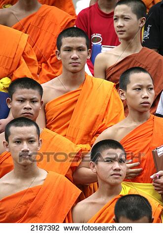Laos, Luang Prabang Monks In A Buddhist Wat View Large Photo Image Stock Image - Laos, Luang Prabang Monks In A Buddhist Wat. Fotosearch