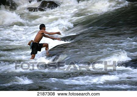 Laos, Tat Lo In Champasak Province Waterfall View Large Photo Image Stock Photo - Laos, Tat Lo In Champasak Province Waterfall. Fotosearch