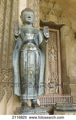 Stock Photography - Laos, Vientiane, Haw Pha Kaew (Ho Phra Keo, Buddha Statue.. Fotosearch