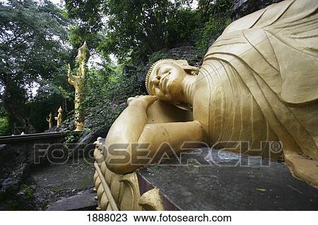 Large Golden Reclining Buddha On Phu Si Hill View Large Photo Image Stock Image - Large Golden Reclining Buddha On Phu Si Hill. Fotosearch