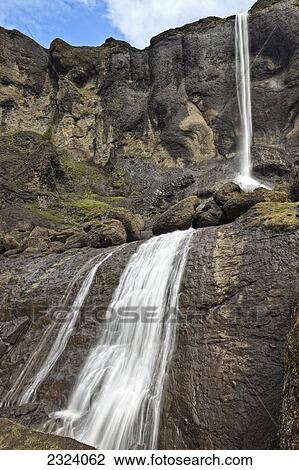 Large unnamed waterfall along the south coast of Iceland; Iceland View Large Photo Image Stock Image - Large unnamed waterfall along the south coast of Iceland; Iceland. Fotosearch
