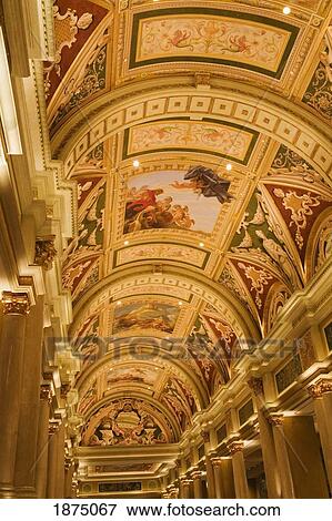 Stock Photo - Las Vegas, Nevada, United States Of America; Decorative Painted Arched Ceiling. Fotosearch