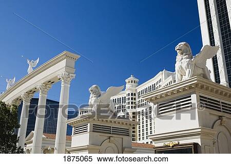 Stock Photography - Las Vegas, Nevada, United States Of America; Griffin Statues And Columns With Angels And Trumpets. Fotosearch