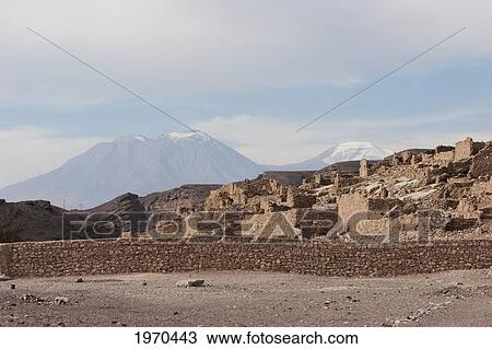 Stock Image - Lasana Pucara, A Pre-Columbian Fortress Built On A Cliff By The Loa River, Antofagasta Region, Chile. Fotosearch