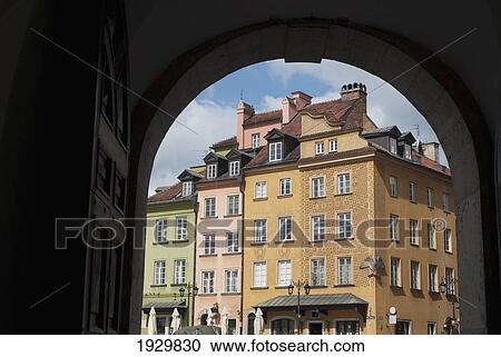 Late-Renaissance style burgher houses in Zamkowy Square (Plac Zamkowy) which were rebuilt after the Second World War and now form the UNESCO World Heritage Site Old Town district of Warsaw, Poland View Large Photo Image Stock Image - Late-Renaissance style burgher houses in Zamkowy Square (Plac Zamkowy) which were rebuilt after the Second World War and now form the UNESCO World Heritage Site Old Town district of Warsaw, Poland. Fotosearch