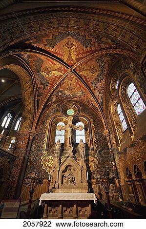 Stock Image - Lateral Altar In The Matthias Church, Budapest, Hungary. Fotosearch