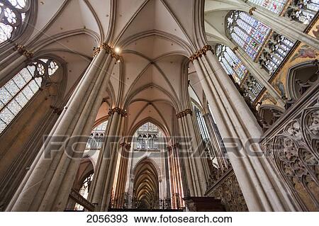 Stock Image - Lateral Nave In The Cologne Cathedral, Cologne, North Rhine-Westphalia, Germany. Fotosearch