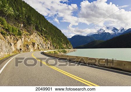 Stock Image - Lava Lake And Alder Peak, Nisga'a Highway, British Columbia. Fotosearch