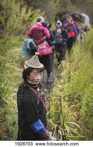Layap People Walking To Laya View Large Photo Image Stock Image - Layap People Walking To Laya. Fotosearch