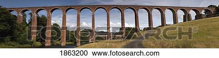 Stock Image - Leaderfoot Viaduct; Scottish Borders, Scotland. Fotosearch