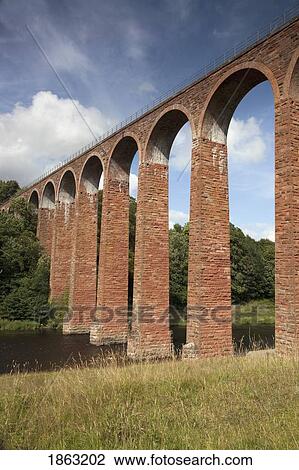 Stock Image - Leaderfoot Viaduct; Scottish Borders, Scotland. Fotosearch