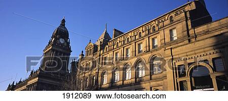Leeds Town Hall, Leeds, West Yorkshire, England, Uk View Large Photo Image Stock Photo - Leeds Town Hall, Leeds, West Yorkshire, England, Uk. Fotosearch
