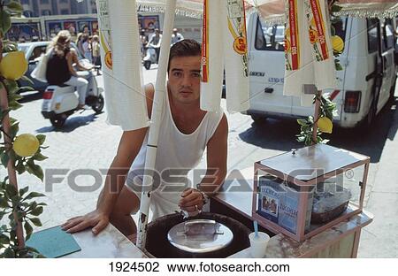 Stock Image - Lemon Sherbet Vendor. Fotosearch