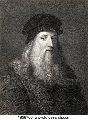 Leonardo Da Vinci 1452-1519. Florentine Artist From The Book “Gallery Of Portraits†Published London 1833. View Large Photo Image Stock Photograph - Leonardo Da Vinci 1452-1519. Florentine Artist From The Book “Gallery Of Portraits†Published London 1833.. Fotosearch