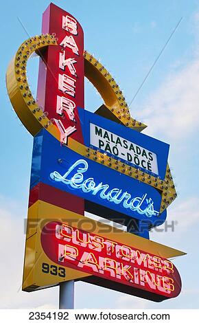 Stock Image - Leonard's Bakery on the island of Oahu, famous for their malasada pastries; Oahu, Hawaii, United States of America. Fotosearch