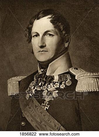 Stock Image - Leopold Georges Chretien Frederick 1790-1865 King Of The Belgians (1831-1865) Uncle Of Queen Victoria From The Portrait By F. Winterhalter From The Book The Letters Of Queen Victoria 1844-1853 Vol Iipublished 1907.. Fotosearch