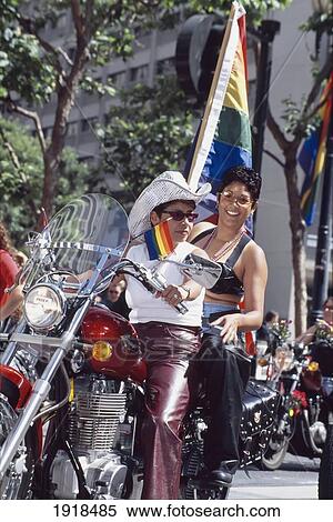 Stock Photography - Lesbian Women On Motobike. Fotosearch