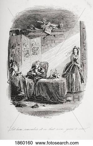 Stock Image - Let Him Remember It In That Room Years To Come. Illustration From The Charles Dickens Novel Dombey And Son By H. K. Browne Known As Phiz. Fotosearch