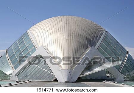 Stock Image - L'hemisferic Building. Fotosearch