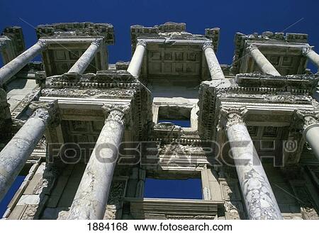 Stock Photo - Library Of Celsus At Ephesus, Low Angle View. Fotosearch