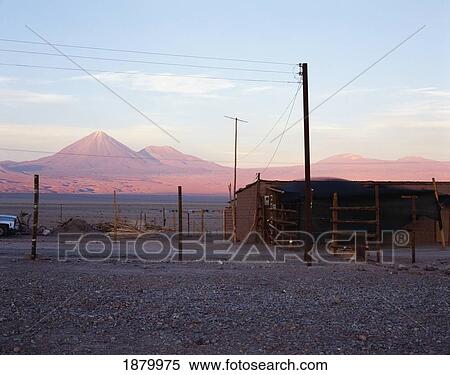 Licancabur Volcano And Building View Large Photo Image Stock Photography - Licancabur Volcano And Building. Fotosearch