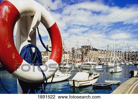 Life Ring At Weymouth Harbor View Large Photo Image Stock Image - Life Ring At Weymouth Harbor. Fotosearch