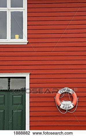 Life Ring Hanging On Red Clapboard House View Large Photo Image Stock Image - Life Ring Hanging On Red Clapboard House. Fotosearch