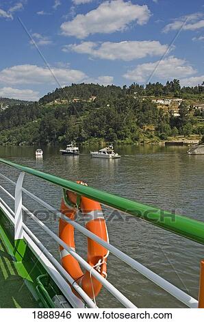 Stock Photograph - Life Ring On Railing Of River Cruise Boat. Fotosearch