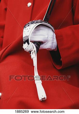 Stock Photo - Lifeguard Holding Sword, Close Up. Fotosearch