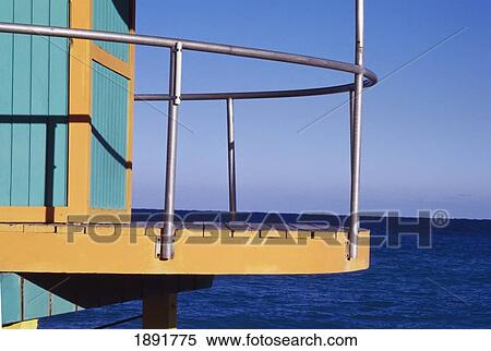 Lifeguard Hut And Ocean View Large Photo Image Stock Photography - Lifeguard Hut And Ocean. Fotosearch