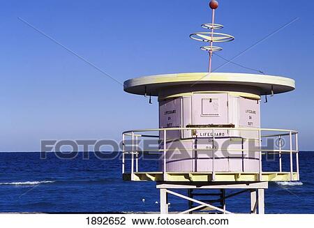Lifeguard Hut, South Beach View Large Photo Image Stock Image - Lifeguard Hut, South Beach. Fotosearch