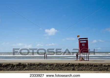 Stock Photo - Lifeguard On Casino Beach; Rio Grande Do Sul, Brazil. Fotosearch