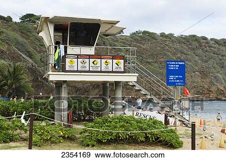 Lifeguard stand at Hanauma Bay; Oahu, Hawaii, United States of America View Large Photo Image Stock Photo - Lifeguard stand at Hanauma Bay; Oahu, Hawaii, United States of America. Fotosearch