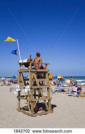 Lifeguard Tower; Cocoa Beach, Florida, Usa View Large Photo Image Stock Image - Lifeguard Tower; Cocoa Beach, Florida, Usa. Fotosearch