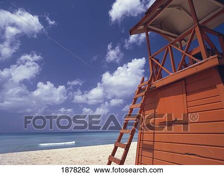 Lifeguard Tower On Beach View Large Photo Image Stock Image - Lifeguard Tower On Beach. Fotosearch