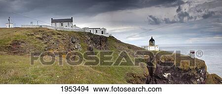 Lighthouse And Foghorn Along The Coast; St. Abb's Head Scottish Borders Scotland View Large Photo Image Picture - Lighthouse And Foghorn Along The Coast; St. Abb's Head Scottish Borders Scotland. Fotosearch