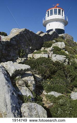 Lighthouse At Cape Point View Large Photo Image Stock Photo - Lighthouse At Cape Point. Fotosearch