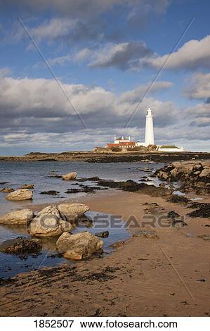 Lighthouse, Northhumberland, England View Large Photo Image Stock Photo - Lighthouse, Northhumberland, England. Fotosearch