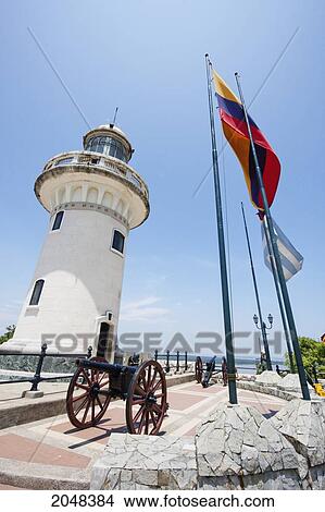 Lighthouse On Cerro Santa Ana, Guayaquil, Guayas, Ecuador View Large Photo Image Picture - Lighthouse On Cerro Santa Ana, Guayaquil, Guayas, Ecuador. Fotosearch