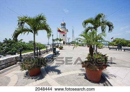 Picture - Lighthouse On Cerro Santa Ana, Guayaquil, Guayas, Ecuador. Fotosearch