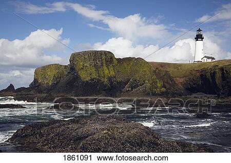 Lighthouse On Coastal Cliff View Large Photo Image Stock Image - Lighthouse On Coastal Cliff. Fotosearch